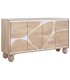 Aparador de madera maciza de acacia natural y blanco estilo boho chic