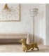 Lámpara de pie de metal dorado y cristal labrado 3 luces  art decó Mdmhogar