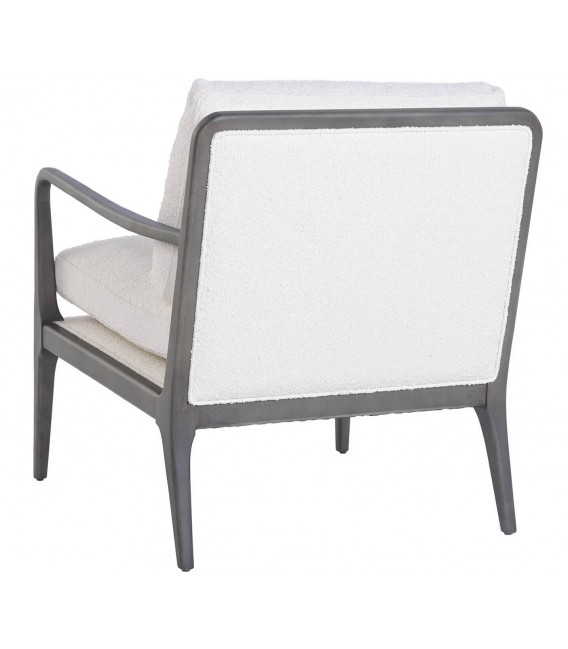 Butaca madera maciza de haya teñida gris tapizada bouclé blanco 2