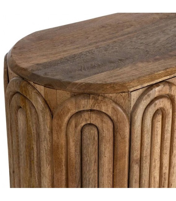 Aparador boho de madera de mango con detalles en metal dorado 4