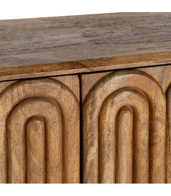 Aparador boho de madera de mango con detalles en metal dorado 6