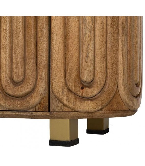 Aparador boho de madera de mango con detalles en metal dorado 8