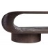 Mesa de centro estilo boho de madera maciza color nogal oscuro 1