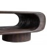 Mesa de centro estilo boho de madera maciza color nogal oscuro 2