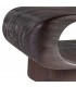 Mesa de centro estilo boho de madera maciza color nogal oscuro 3