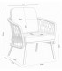 CONJUNTO MUEBLES EXTERIOR PAMESA ACERO BLANCO TEXTIL BEIGE