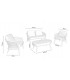 CONJUNTO MUEBLES EXTERIOR PAMESA ACERO BLANCO TEXTIL BEIGE