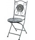 Set mesa y 2 sillas plegables metal y piedra estilo industrial 1