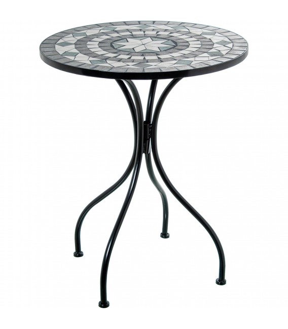 Set mesa y 2 sillas plegables metal y piedra estilo industrial 4