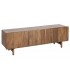 Mueble TV estilo boho de madera de mango natural con tres puertas