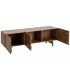 Mueble TV estilo boho de madera de mango natural con tres puertas 1