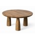 Mesa de centro redonda de madera maciza de mango estilo boho