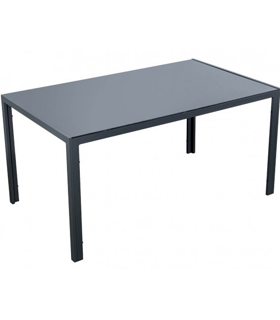 Set mesa y 6 sillas aluminio negro exterior estilo industrial 1