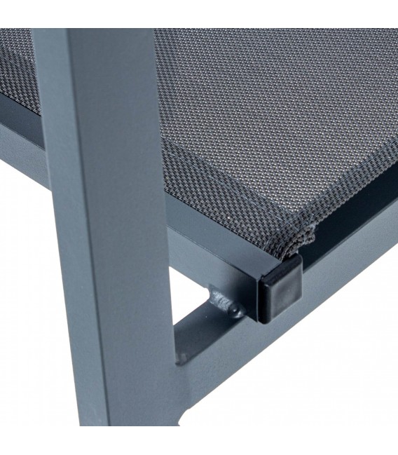 Set mesa y 6 sillas aluminio negro exterior estilo industrial 4