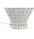 Lámpara sobremesa grande porcelana blanca con pantalla lino beige 4