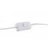 Lámpara sobremesa grande porcelana blanca con pantalla lino beige 5