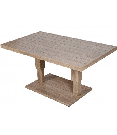 Mesa de centro exterior de aluminio efecto madera estilo boho
