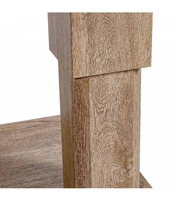 Mesa de centro exterior de aluminio efecto madera estilo boho 2