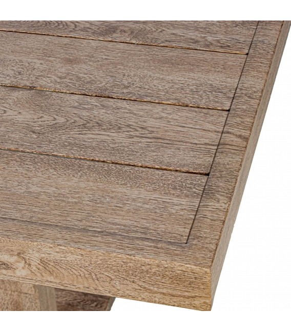 Mesa de centro exterior de aluminio efecto madera estilo boho 3