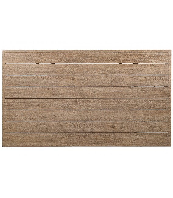 Mesa de centro exterior de aluminio efecto madera estilo boho 4
