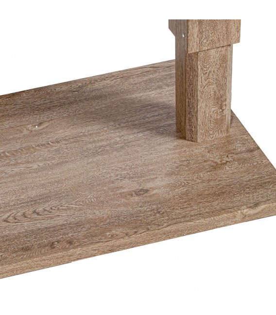 Mesa de centro exterior de aluminio efecto madera estilo boho 7