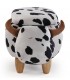 Puf baúl animal print vaca con almacenaje y patas madera 2
