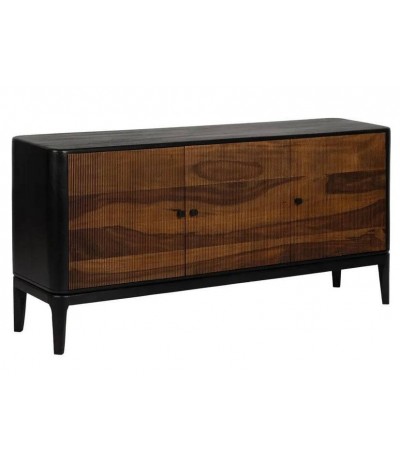 Aparador industrial madera de mango sheesham con 3 puertas nogal