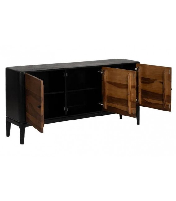 Aparador industrial madera de mango sheesham con 3 puertas nogal 1