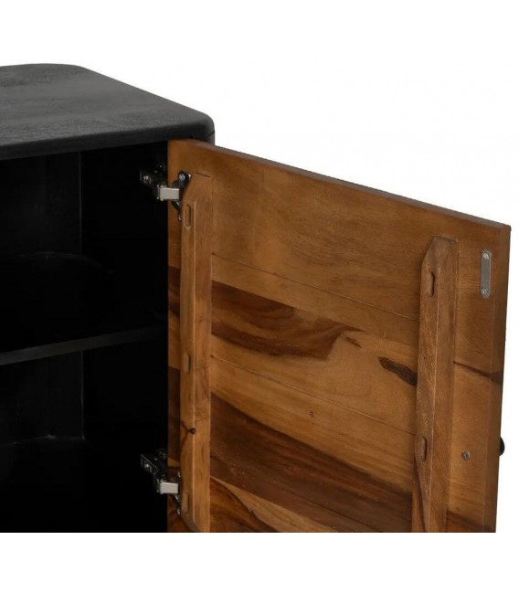 Aparador industrial madera de mango sheesham con 3 puertas nogal 4