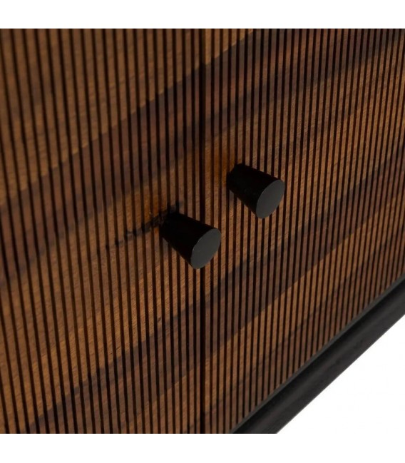 Aparador industrial madera de mango sheesham con 3 puertas nogal 6
