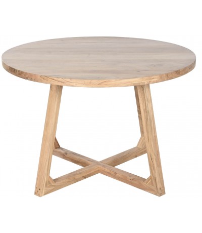 Mesa comedor redonda grande madera acacia natural estilo boho