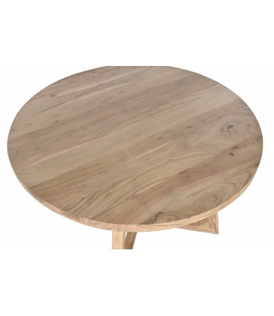 Mesa comedor redonda grande madera acacia natural estilo boho 1