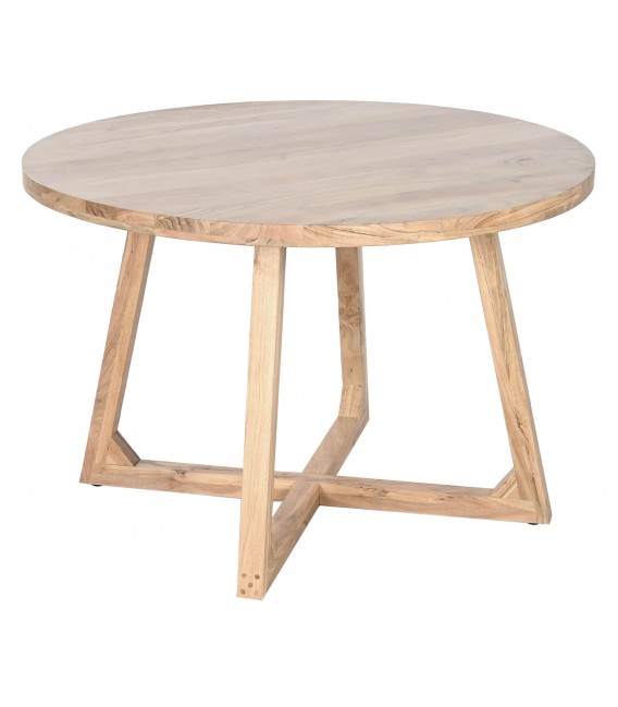 Mesa comedor redonda grande madera acacia natural estilo boho 2
