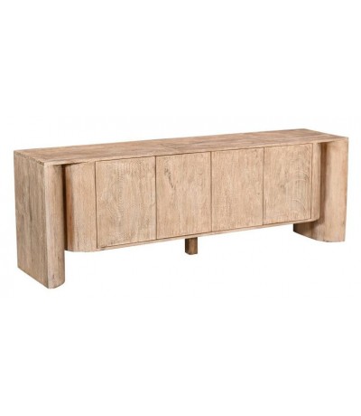 Mueble TV de madera de mango natural cuatro puertas estilo boho 1