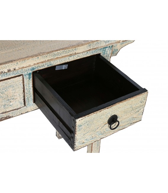 Consola entrada madera olmo crema cuatro cajones estilo oriental 2
