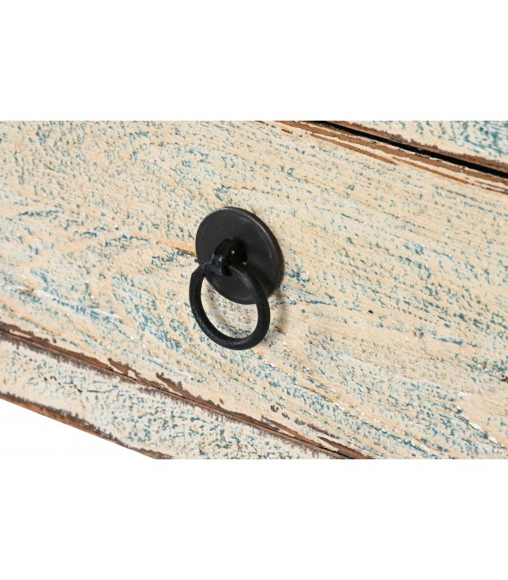 Consola entrada madera olmo crema cuatro cajones estilo oriental 5