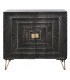 Aparador industrial madera de mango en negro con puertas talladas 1