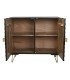 Aparador industrial madera de mango en negro con puertas talladas 2