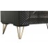 Aparador industrial madera de mango en negro con puertas talladas 3