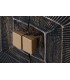 Aparador industrial madera de mango en negro con puertas talladas 5