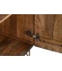 Aparador industrial madera de mango en negro con puertas talladas 6