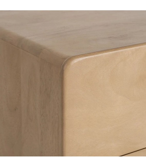 Mueble de TV de madera natural con cuatro cajones estilo boho 5