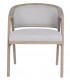 Sillón comedor cómodo madera fresno y tela gris claro estilo Boho 1
