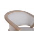 Sillón comedor cómodo madera fresno y tela gris claro estilo Boho 3