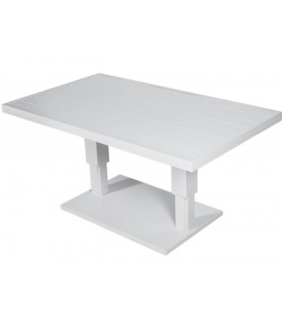 Mesa de centro exterior aluminio imitación madera rectangular