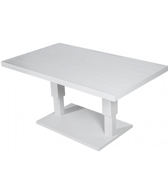Mesa de centro exterior aluminio imitación madera rectangular