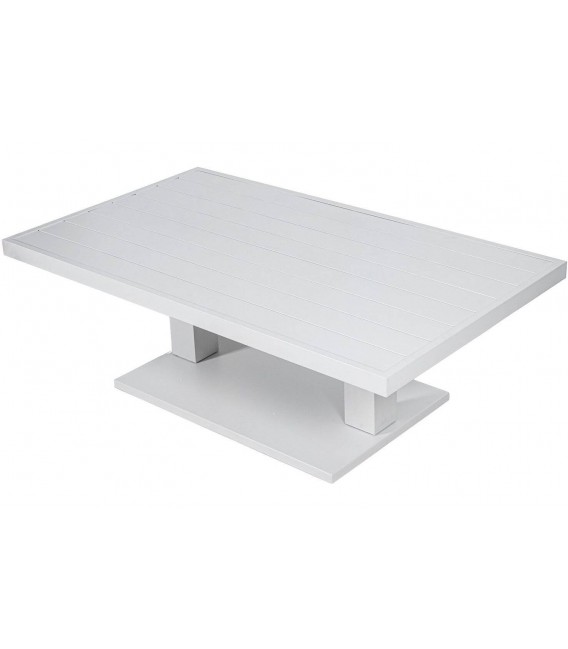 Mesa de centro exterior aluminio imitación madera rectangular 1