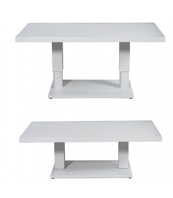 Mesa de centro exterior aluminio imitación madera rectangular 5