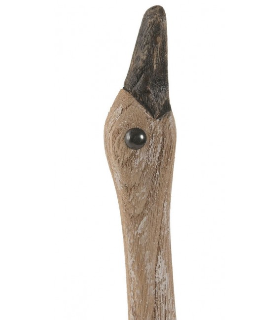 Figura decorativa ave madera reciclada blanca estilo boho 2