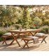 Conjunto exterior mesa y bancos madera teca estilo colonial Mdmhogar